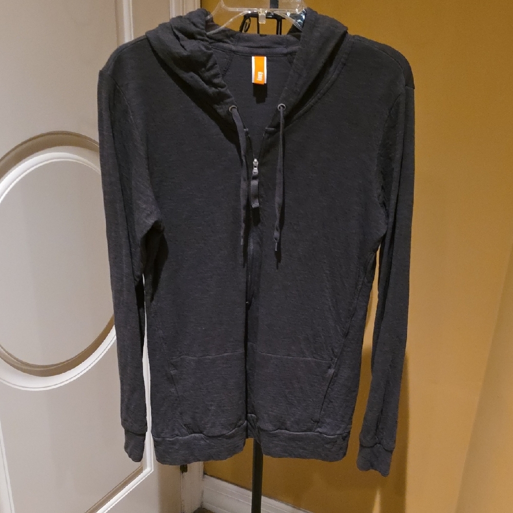 Lucy Dark Charcoal Hoodie, Frint ZIP w/ Pockets, Large